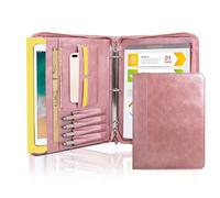 AZXCG Padfolio for Women,PU Leather Padfolio with 3 Ring Binder,Professional Business Portfolio Organizer,Multi-Pocket Leather Binder,Legal Pad Portfolio for Meeting/Interview