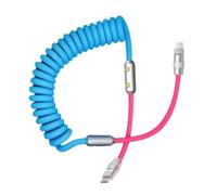 Azxcvbnm 120W USB C Charging Wire Spring Coil Data Cable For USB C Devices Charging Cord Metal Exterior Efficiency