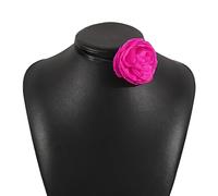 Azxcvbnm Beautiful Fabric Flower Collar Necklace Stylish Choker Chain Adjustable Neckpiece For Fashion Forward Individuals Unique Necklace