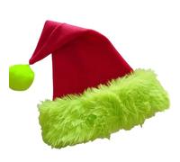 Azxcvbnm Christmas Hat Furry Santa Hat With Warm And Furry Green Trim For Cosplay Activities And Holiday Fashion Headwear For Women Bulk Headwear