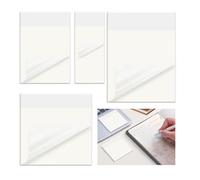 Azxndy 200pcs Transparent Sticky Notes Self-Stick Note Pads, Adhesive Removable See Through Sticky Notes, 4 Sizes Self Adhesive Clear Waterproof Note Suitable for Writing and Taking Notes on Books