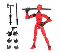 Azxndy 3D Printed Moveable Joints Robot,Finger Exercising Toys Assembly Set,Multi Joint Movable Model,Full Body Mechanical Movable Toy,Movie Character Desktop Decoration for Game Lovers (red)