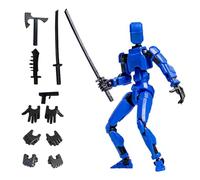 Azxndy 3D Printed Moveable Joints Robot,Finger Exercising Toys Assembly Set,Multi Joint Movable Model,Full Body Mechanical Movable Toy,Movie Character Desktop Decoration for Game Lovers (blue)