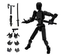 Azxndy 3D Printed Moveable Joints Robot，Finger Exercising Toys Assembly Set，Multi Joint Movable Model，Full Body Mechanical Movable Toy,Movie Character Desktop Decoration for Game Lovers (black)