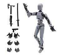 Azxndy 3D Printed Moveable Joints Robot，Finger Exercising Toys Assembly Set，Multi Joint Movable Model，Full Body Mechanical Movable Toy,Movie Character Desktop Decoration for Game Lovers (grey)