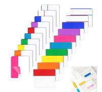 Azxndy 400Pcs Colored Self-Stick Note Pads, Page Markers Adhesive Removable See Through Sticky Notes, for Revision, Large File Label School Office Supplies (Color Bars)