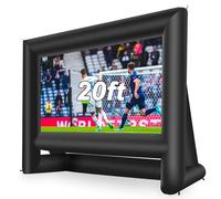 AZXRHWYGS 20 Feet Inflatable Movie Screen Outdoor Blow Up Screen with Carry Bag Blower - Front and Rear Projection for Home Theater Backyard Pool Fun