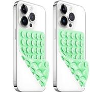 AZXYI 2 Pack Silicone Suction Cup Phone Case Mount Double Sided, Non Slip Phone Accessories for Cellphone, Hands-Free Strong Grip Silicon Phone Holder for Selfies and Videos (Light Green)