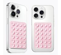 AZXYI Anteel 2 Pack Silicone Suction Phone Case Mount, Silicon Adhesive Suction Cup Phone Mount, Non Slip Sticky Phone Grip for Cellphone, Strong Grip Holder for Selfies and Videos (Light Pink)
