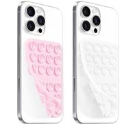 AZXYI Anteel Double-Sided Silicone Suction Phone Case Mount, Durable, Hands-Free Non Slip Accessories, Enhanced Suction Cup Power and Thickened Grip for Selfies and Videos, 2.36"x3.66" (LPK&TP)