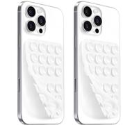 AZXYI Anteel Double-Sided Silicone Suction Phone Case Mount, Durable, Hands-Free Non Slip Accessories, Enhanced Suction Cup Power and Thickened Grip for Selfies and Videos, 2.36"x3.66" (White)