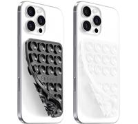 AZXYI Anteel Double-Sided Silicone Suction Phone Case Mount, Durable, Hands-Free Non Slip Accessories, Enhanced Suction Cup Power and Thickened Grip for Selfies and Videos,2.36"x3.66" (BLK&TP)