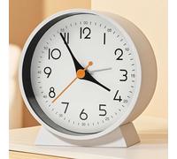 Azyh Analog Alarm Clock with No Tick, Small Retro Desk Clock Battery Operated, Table Clock for Living Room Decor,Bedroom,Bedside for Kids Adults, Seniors