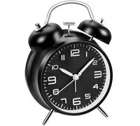 Azyh Loud Alarm Clock for Heavy Sleepers with No Ticking, Double Bell Alarm Clock, Battery Operated, Metal Alarm Clock with Night Light for Bedroom, Retro Analogue Alarm Clock for Boys Children Adults