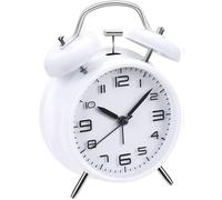 Azyh Loud Alarm Clock for Heavy Sleepers with No Ticking, Double Bell Alarm Clock, Battery Operated, Metal Alarm Clock with Night Light for Bedroom, Retro Analogue Alarm Clock for Boys Children Adults