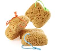 Azymi Bath Sponges for Adults, 3Pcs Exfoliating Body Sponges Shower Scrub Wash Puff Dense Foam for Gentle & Deep Cleansing for Sensitive Dry Skin (Colorful Loops)