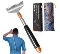 Azymi Large Back Scratcher, Strong Backscratchers for Men Women Extendable with Wider Rake Steel Claw-Wooden Handle- Massage Roller, Portable Metal Head Body Scratcher Massager