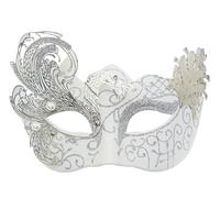 AZYOUNG 2025 Women's Masquerade Half Face Mask Retro Painted Swan Iron Mask