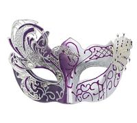 AZYOUNG 2025 Women's Masquerade Half Face Mask Retro Painted Swan Iron Mask