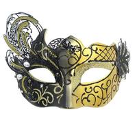 AZYOUNG 2025 Women's Masquerade Half Face Mask Retro Painted Swan Iron Mask