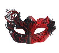 AZYOUNG 2025 Women's Masquerade Half Face Mask Retro Painted Swan Iron Mask