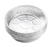 AZYOUNG Aluminium Round Foil Dishes 6inches (50 Pack) - Disposable Baking Trays for Pies, Quiche, Pastries and Cake