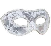 AZYOUNG Men's Black White Red Translucent Masquerade Simple Fashion Half Face Mask,White