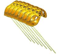 AZYOUNG Mens Christmas Halloween 7 Colors Floral Cloth Half Face Masquerade Masks on Stick - 7PCS a Pack (Yellow)