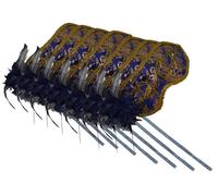 AZYOUNG Women’s Christmas Halloween Masquerade Half Face Mask with Side Feather Flower on Stick - 7PCS a Set (Blue)