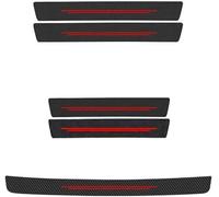 AZYQ Car Door Sill and Rear Trunk Scuff Guard for Renault Captur 2013-2022 2023 2024 2025 X81 X82, Carbon Fiber Texture Entry Defense, Threshold and Boot Bumper Paint Protection 5 Pieces