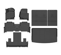AZYT Floor Mats & Cargo Liner for Ford Expedition Max 2021-2025 7 Seats with Backrest Mat, All Weather Automotive TPE Floor Liners Set Anti-Slip Waterproof Accessories Black