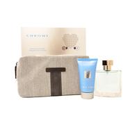 Azzaro Chrome 50ml EDT Spray & Shampoo 50ml + Wash Bag Gift Set for Men