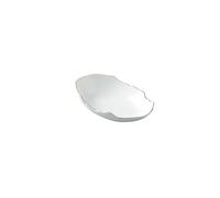 AZZAZETES Ceramic Plates 8.75-inch Hotel Kitchen Ceramic Pure White Irregular Creative Cold Dish Plate Tableware Club Dan-Shaped Deep Bowl Chinese Style Kitchen Dinner Plates