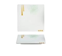 AZZAZETES Ceramic Plates Ceramic Four-Square Plate Flat Barbecue Sushi Square Creative Tableware Dinner