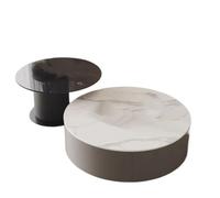 AZZAZETES Coffee Table Modern Simple Solid Wood Coffee Table Home Small Household Rock Slab Tea Table Size Round Coffee Table Combination Sofa Side Table(C)