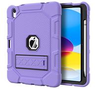 Azzsy Case for iPad (A16) 11th Generation 11 Inch 2025 / iPad 10th Generation 10.9 Inch 2022, [Built-in Pencil Holder] Heavy Duty Shockproof Rugged Protective Case, Light Purple