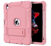 Azzsy Tablet Case for iPad 10th Generation 10.9 Inch 2022, [Built-in Pencil Holder] Heavy Duty Shockproof Rugged Protective Case for iPad 10.9 Inch 2022 Release, Rose Gold2