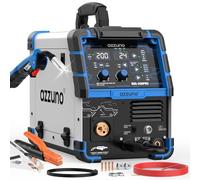 AZZUNO MIG Welding Machine 200A 110V/220V 8 in 1 Welding Machine Aluminum MIG/Coil Gun Compatible/Gas MIG/MAG/Flux Core MIG/Spot MIG/Lift TIG/Stick Welding Multi Process Welding Machine