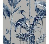 Azzurra Leaf Wallpaper Belgravia Silver One Size