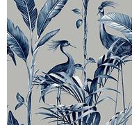 Azzurra Leaf Wallpaper Silver Belgravia 9506