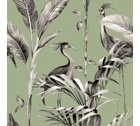 Azzurra Leaf Wallpaper World of Wallpaper Bottle Green One Size