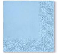 Azzurro Blue Paper Napkins Quality Decorative Serviettes 3ply 33cm x 33cm 1/4 Folded (Pack of 20)