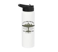 B-17 Bomber Flying Fortress World War II with Specs Aged Stainless Steel Insulated Water Bottle
