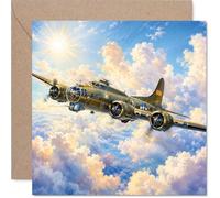 B-17 Flying Fortress Birthday Card, Classic Wartime Nostalgia