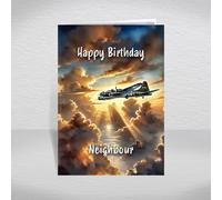 B-17 Flying Fortress Birthday Card for Neighbour - WW2 American Heavy Bomber Aircraft Card for Boys & Men - Vintage Military Airplane Aeroplane Theme: Neighbour Birthday Card (Size A5)