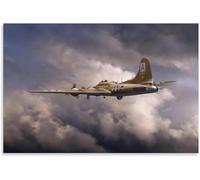 B-17 Flying Fortress Bomber - WWII Aircraft Design 1000 Pieces Wooden Jigsaw Puzzle for Adults, Precision-Cut, Relaxing, Aviation Fan