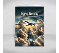 B-1B Lancer Bomber Birthday Card for Twins - Modern U.S. Air Force Supersonic Bomber - Military Aircraft Aeroplane Jet Theme for Aviation Fans: Twins Birthday Card (Size A5)