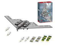 B-2 Bomber Clamping Blocks Model Kit, Military Aircraft Camouflage Bomber Toy with Weapons 1:70 Technology Fighter Jet Building Blocks, Air Force Model for Adults and Collectors (2063 Pieces)