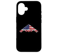 B-2 Bomber Stealth Aircraft Schematic American Flag B2 Case for iPhone 16