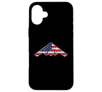 B-2 Bomber Stealth Aircraft Schematic American Flag B2 Case for iPhone 16 Plus